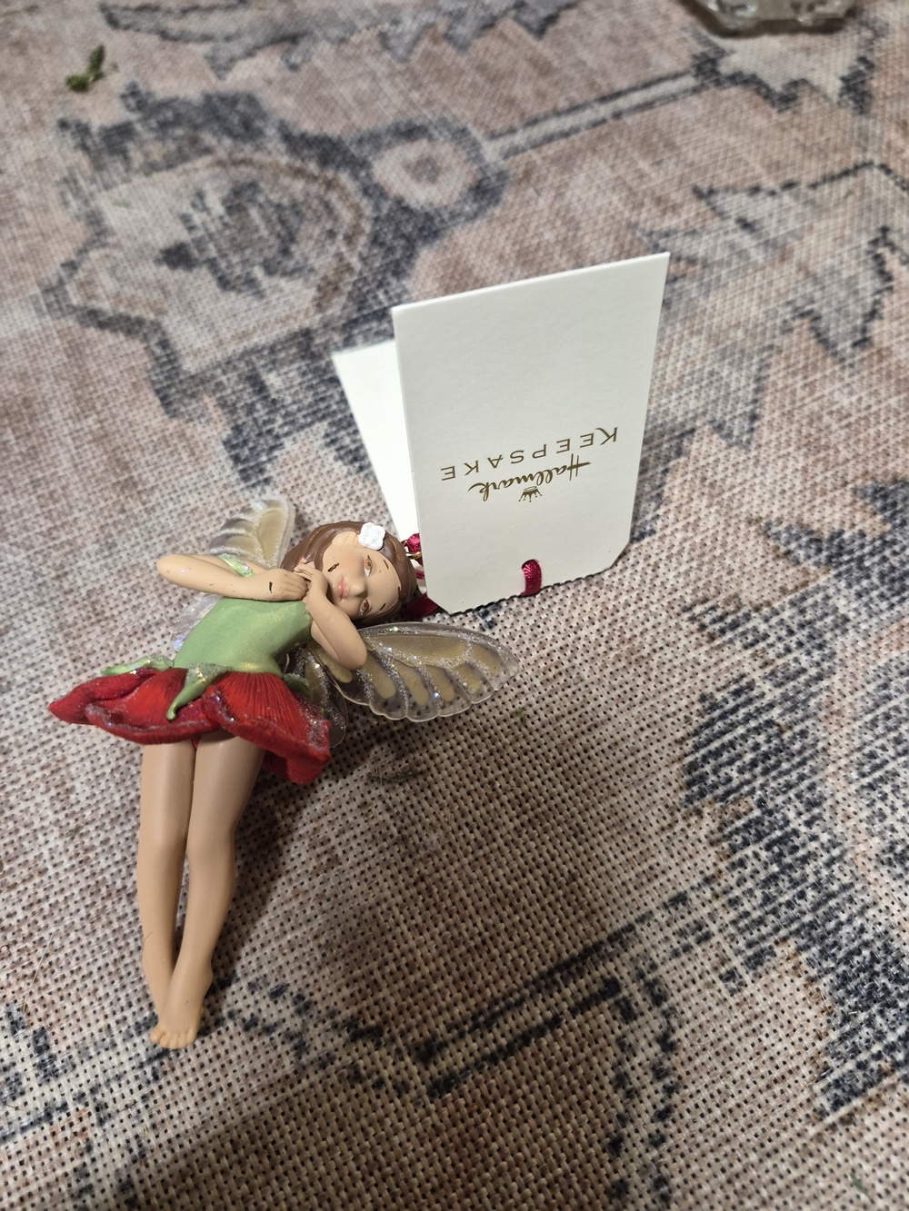 Hallmark Fairy Ornament with Red Skirt and Green Top